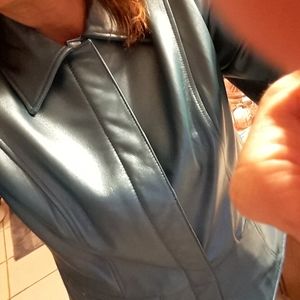 Bradley Bayou Metallic Blue Jacket Leather L